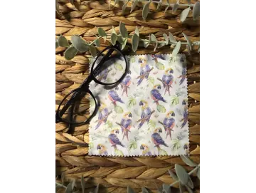 Brillenputztuch Papageien